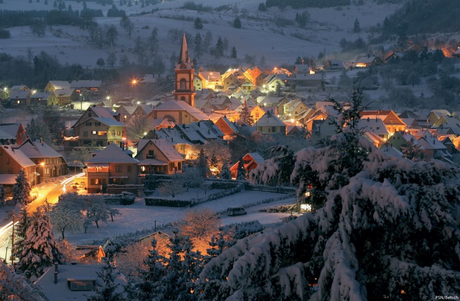 Alsace Франция зимой