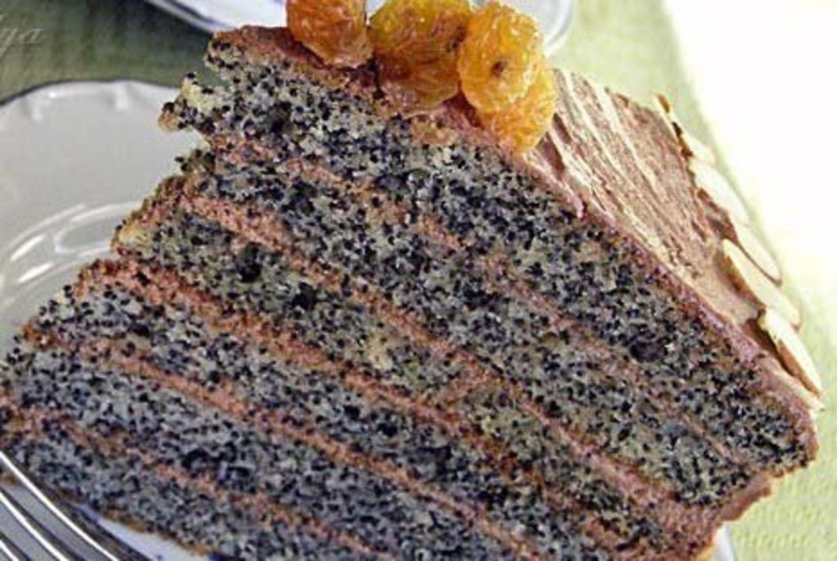 Маковый торт с киви