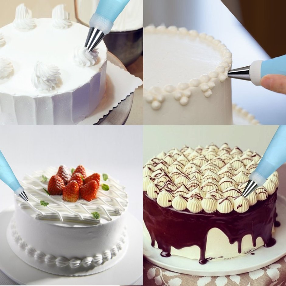 Украшение торта кремом