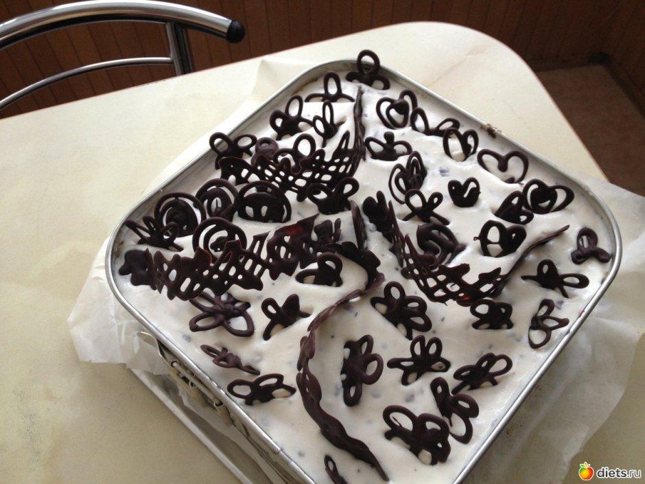 Украшение торта цифрами из шоколада