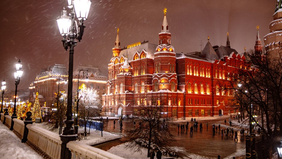 Ночная Москва зимой