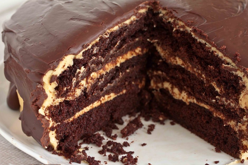 Шоколадно ванильный торт