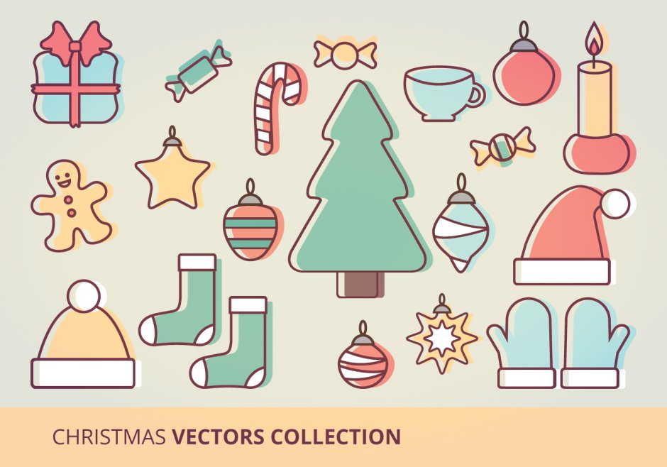 Christmas icons vector