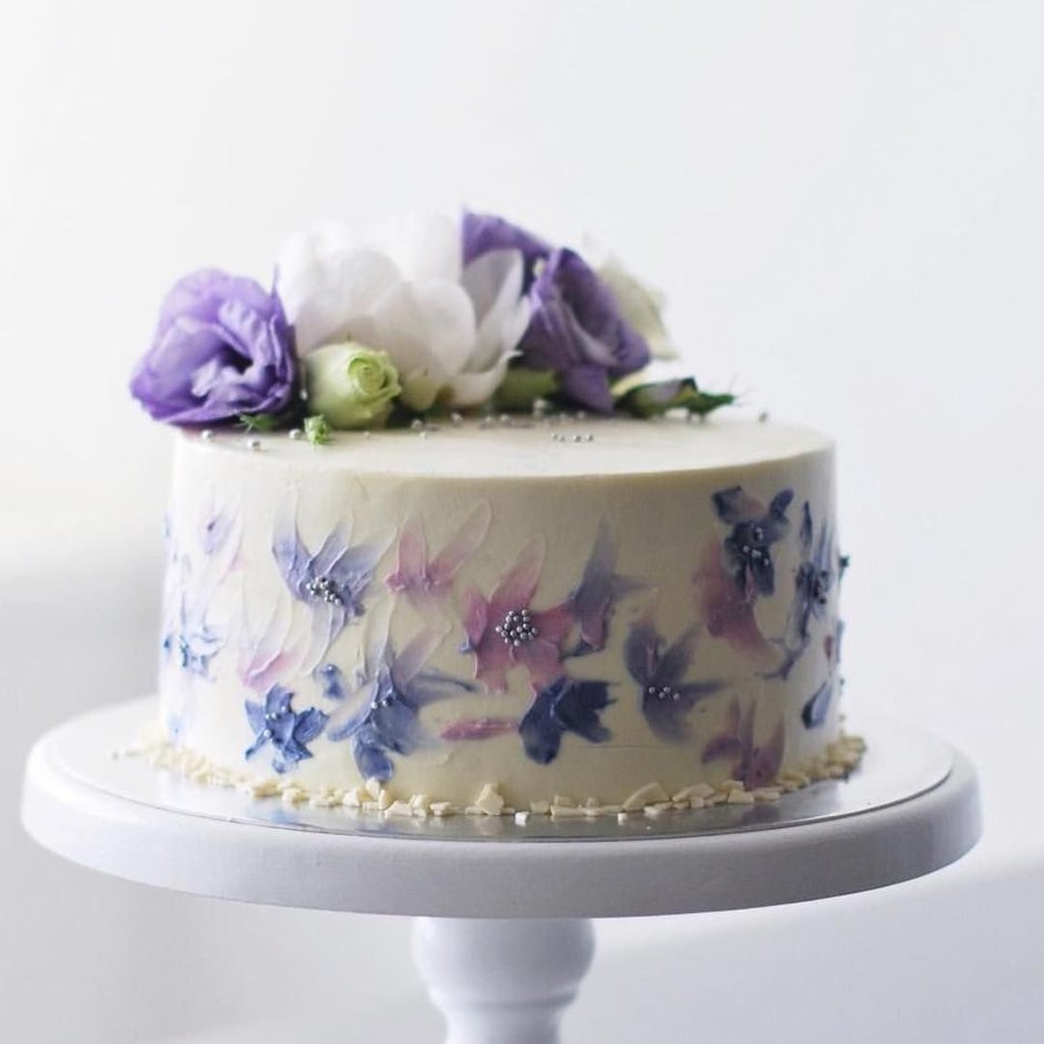 Торт на свадьбу в лавандовом стиле