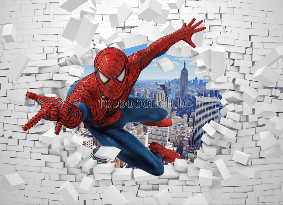 Человек паук на стене