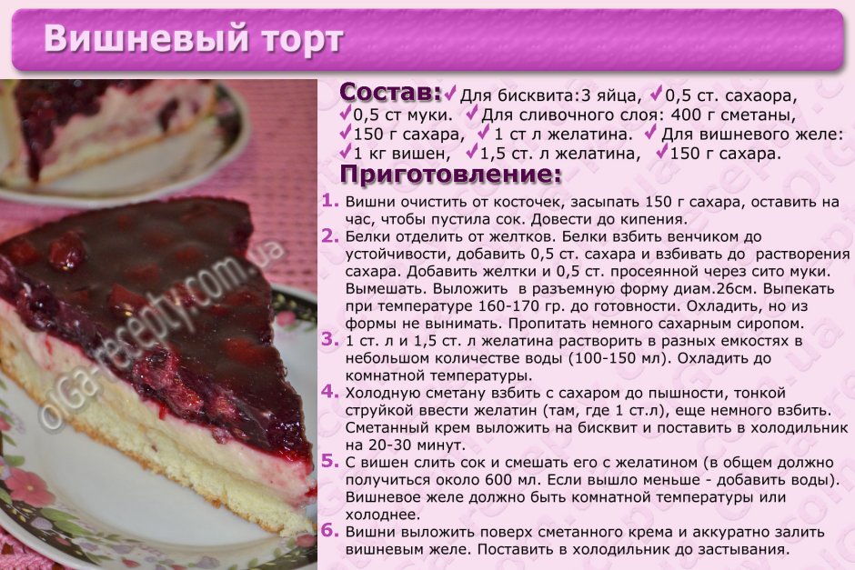 Торт рецепт состав