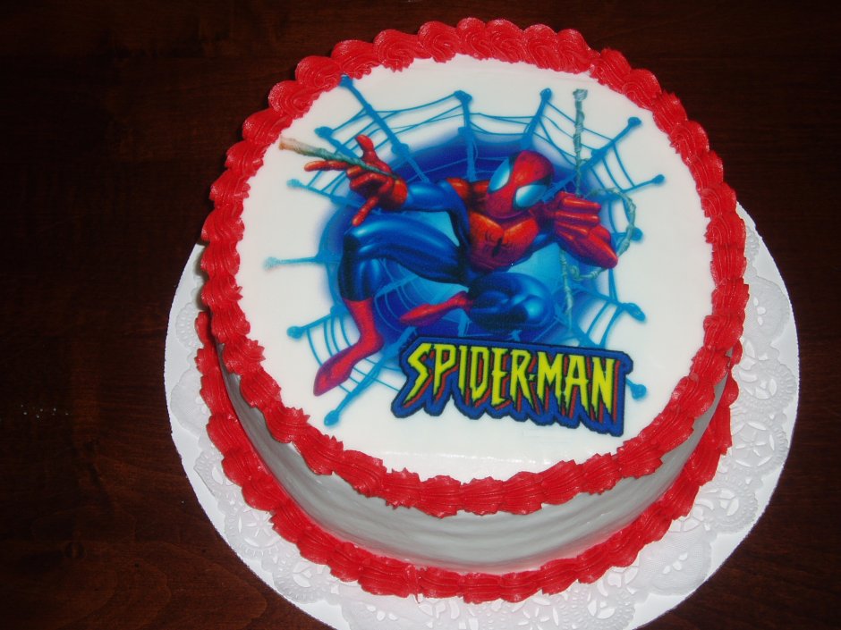 Украшение торта для мальчика человек паук