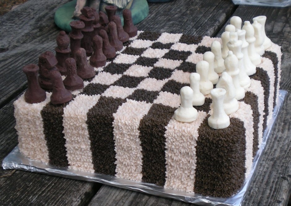 Бисквитный торт шахматы