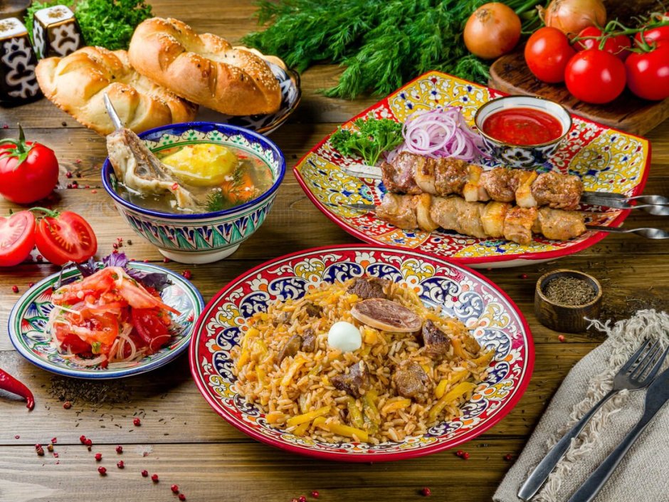 Узбекская кухня вид сверху