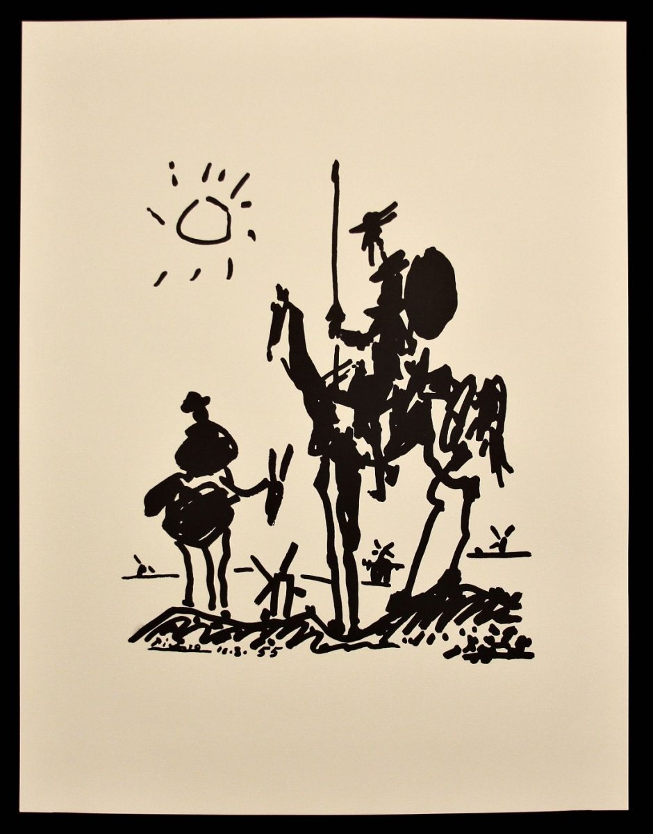 Пикассо Дон Кихот и Санчо Панса рисунки