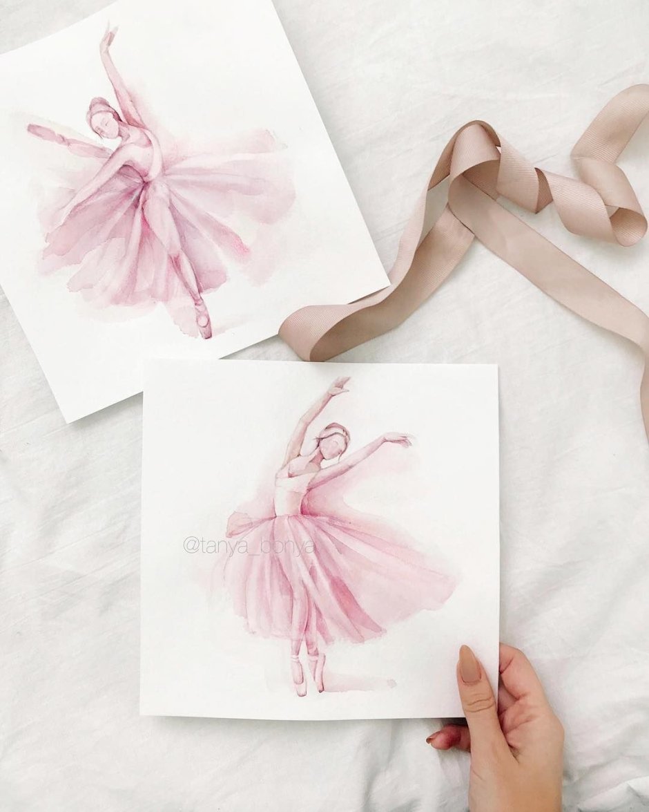 Акварельные открытки балерина
