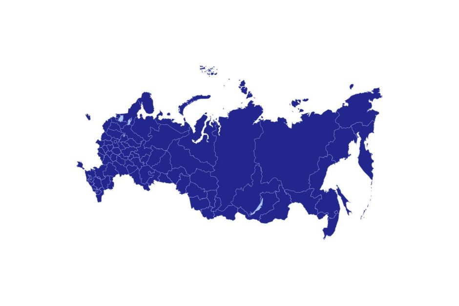 Карта России с Крымом контур
