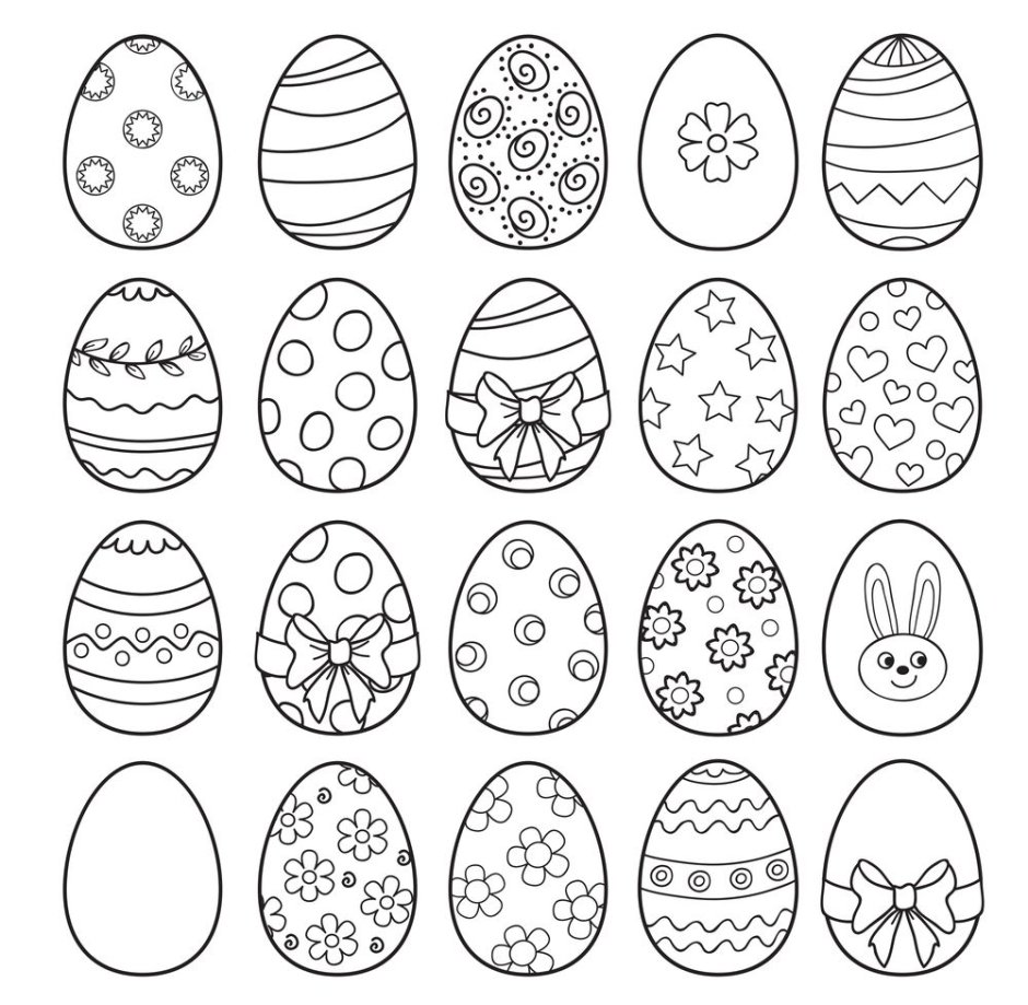 Яйца раскраска на Пасху много