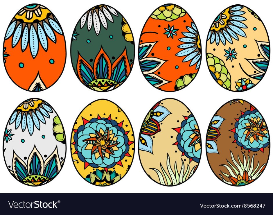 Узоры для пасхальных яиц цветные