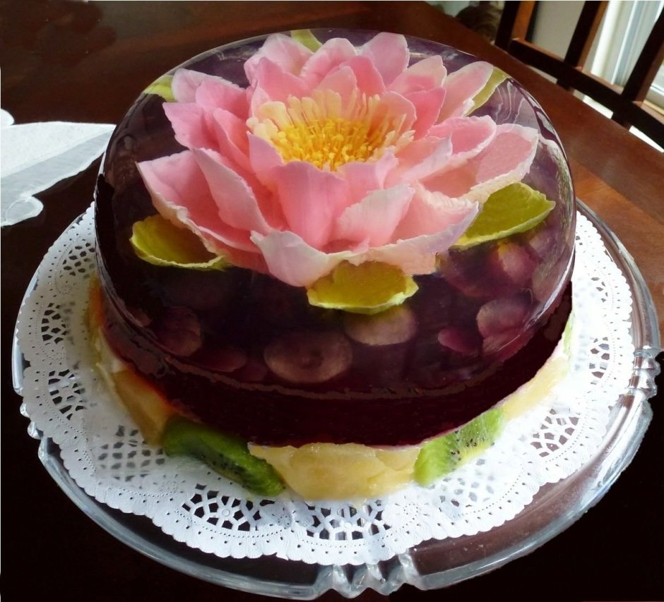 Желейные торты с цветами