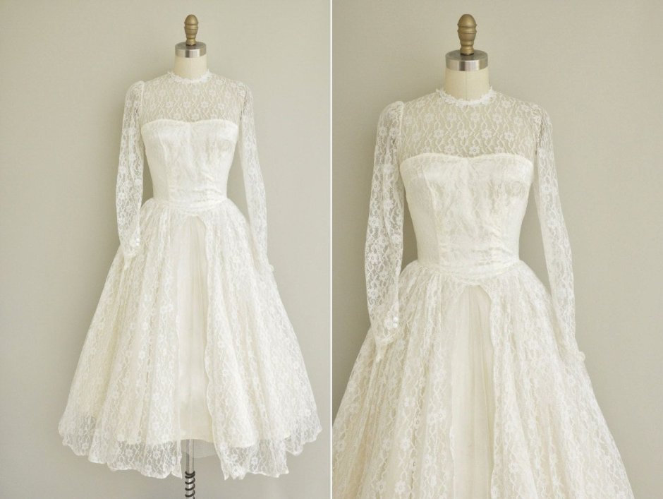 Платье Винтаж белое свадебное