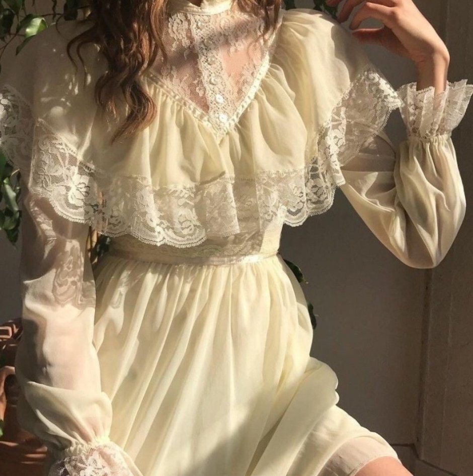 Винтажное платье белое кружевное