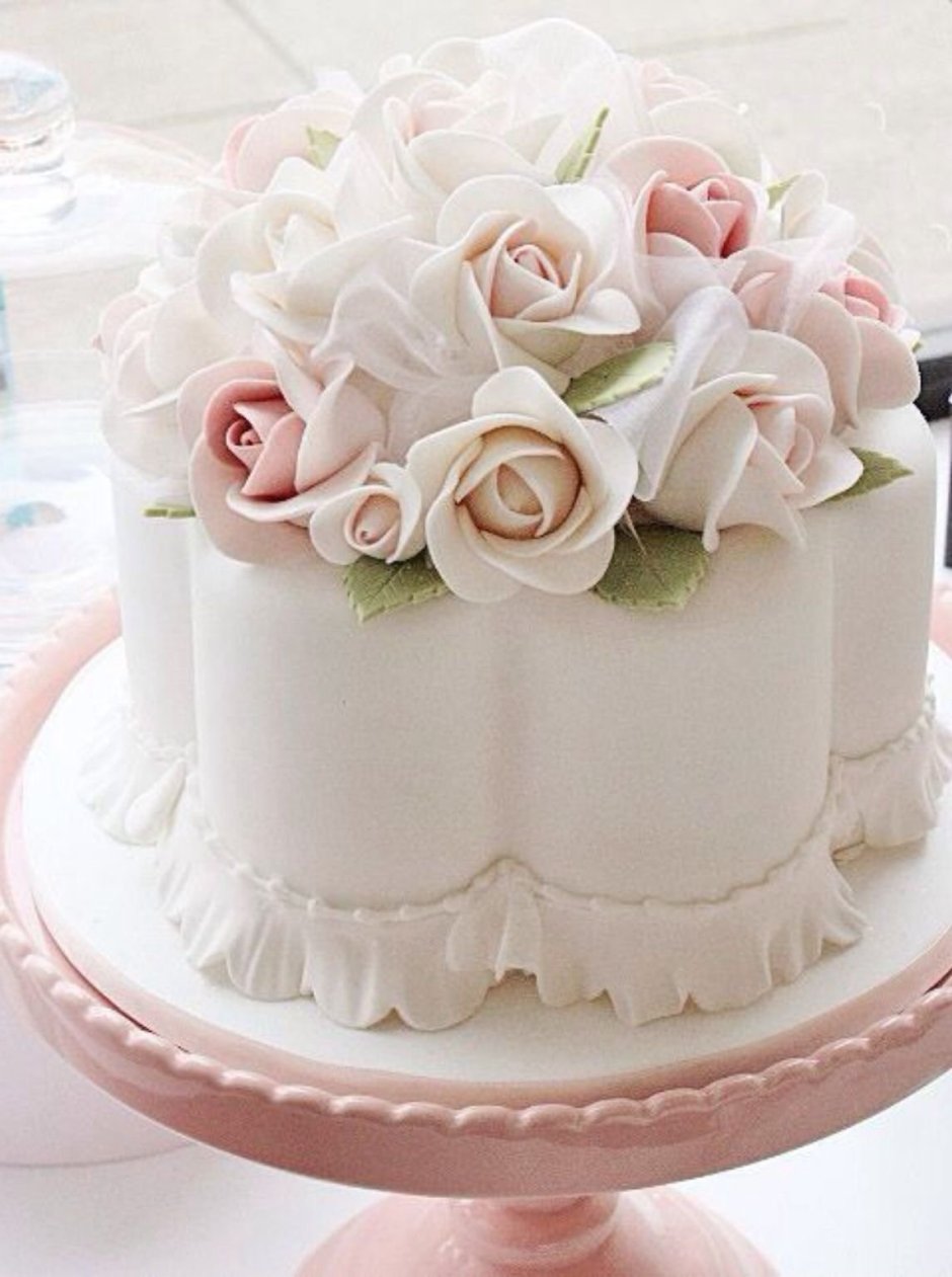 Красивые Свадебные торты одноярусные