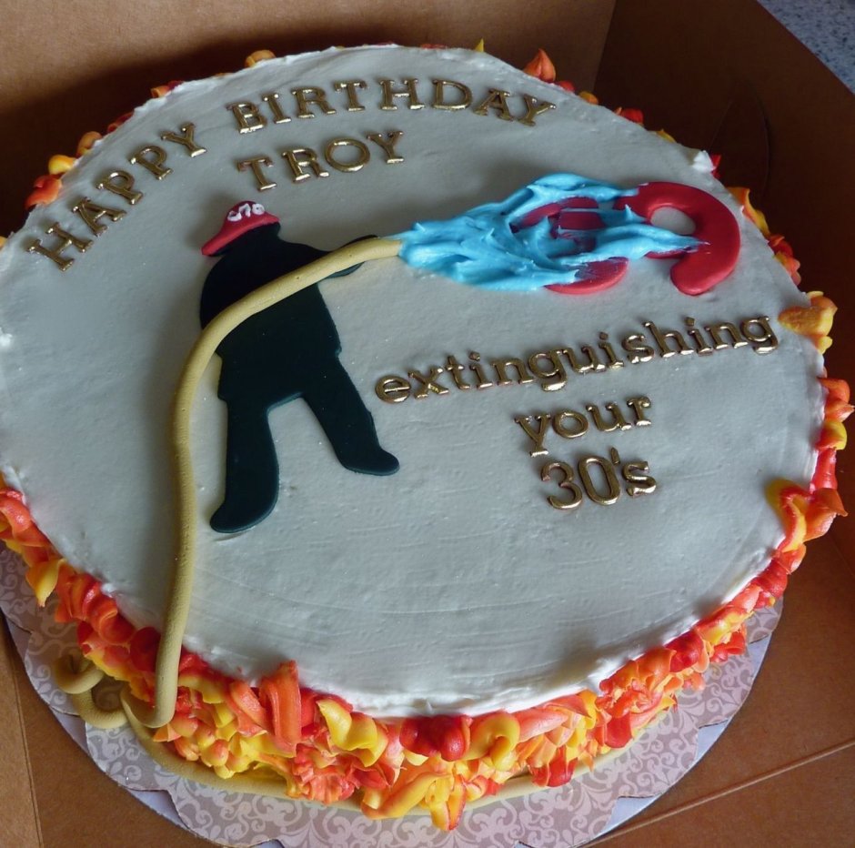 Торт на юбилей 35 лет пожарнику
