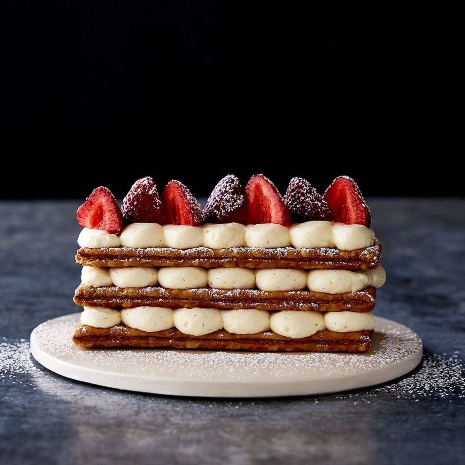 Пирожные Наполеон из слоеного теста с шоколадом картинка