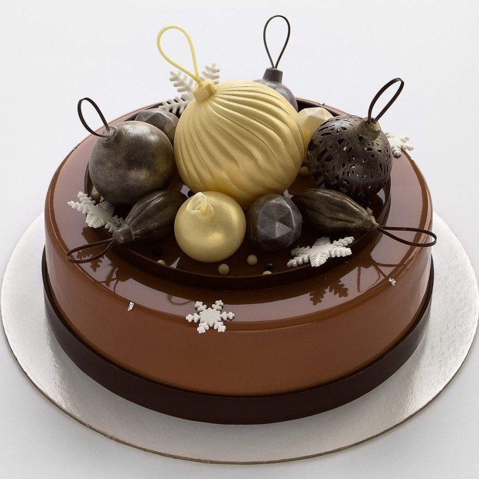 Новогодние тортики с шоколадными шариками