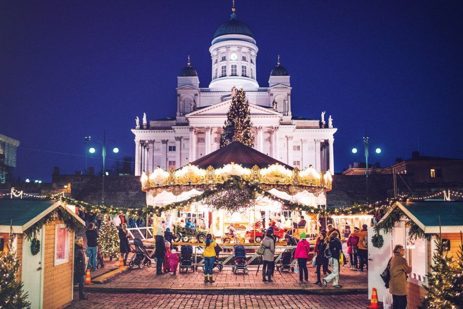 Рождественская ярмарка Сенатская площадь Хельсинки