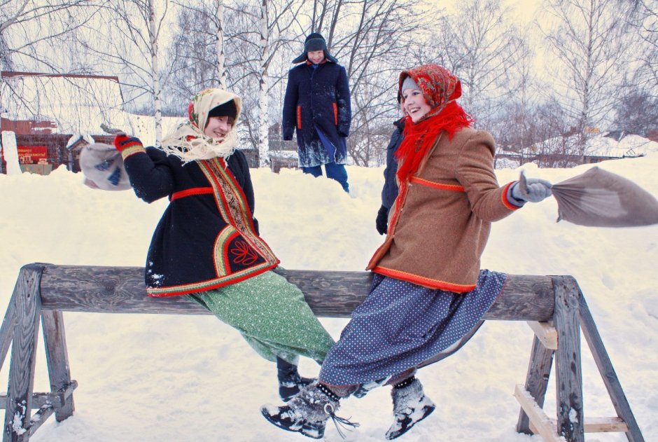 Русские народные забавы зимой