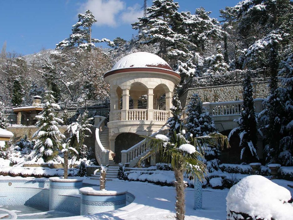 Ялта дворец Ливадийский зимой