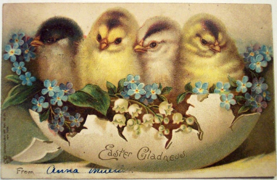 Пасхальные открытки с цветами