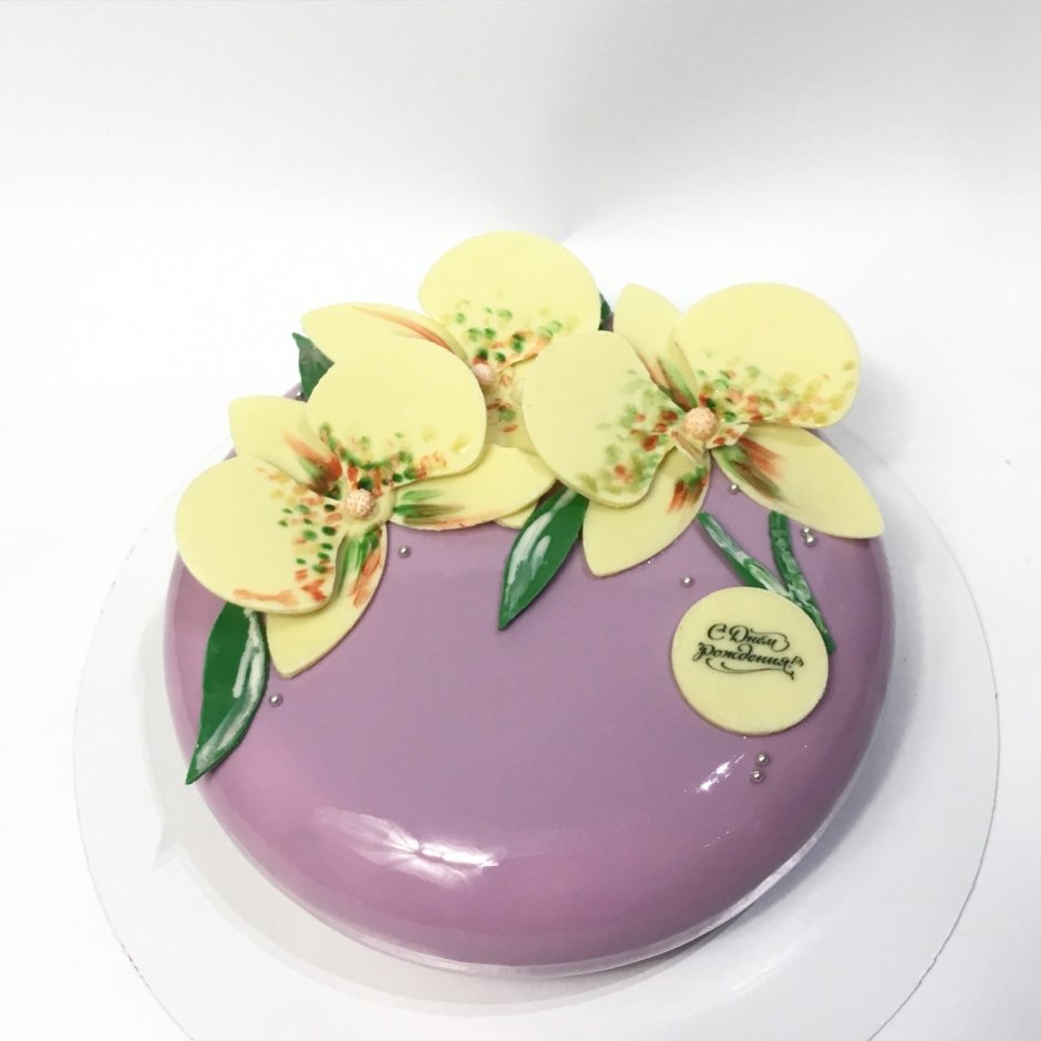 Свадебный торт с орхидеями из мастики