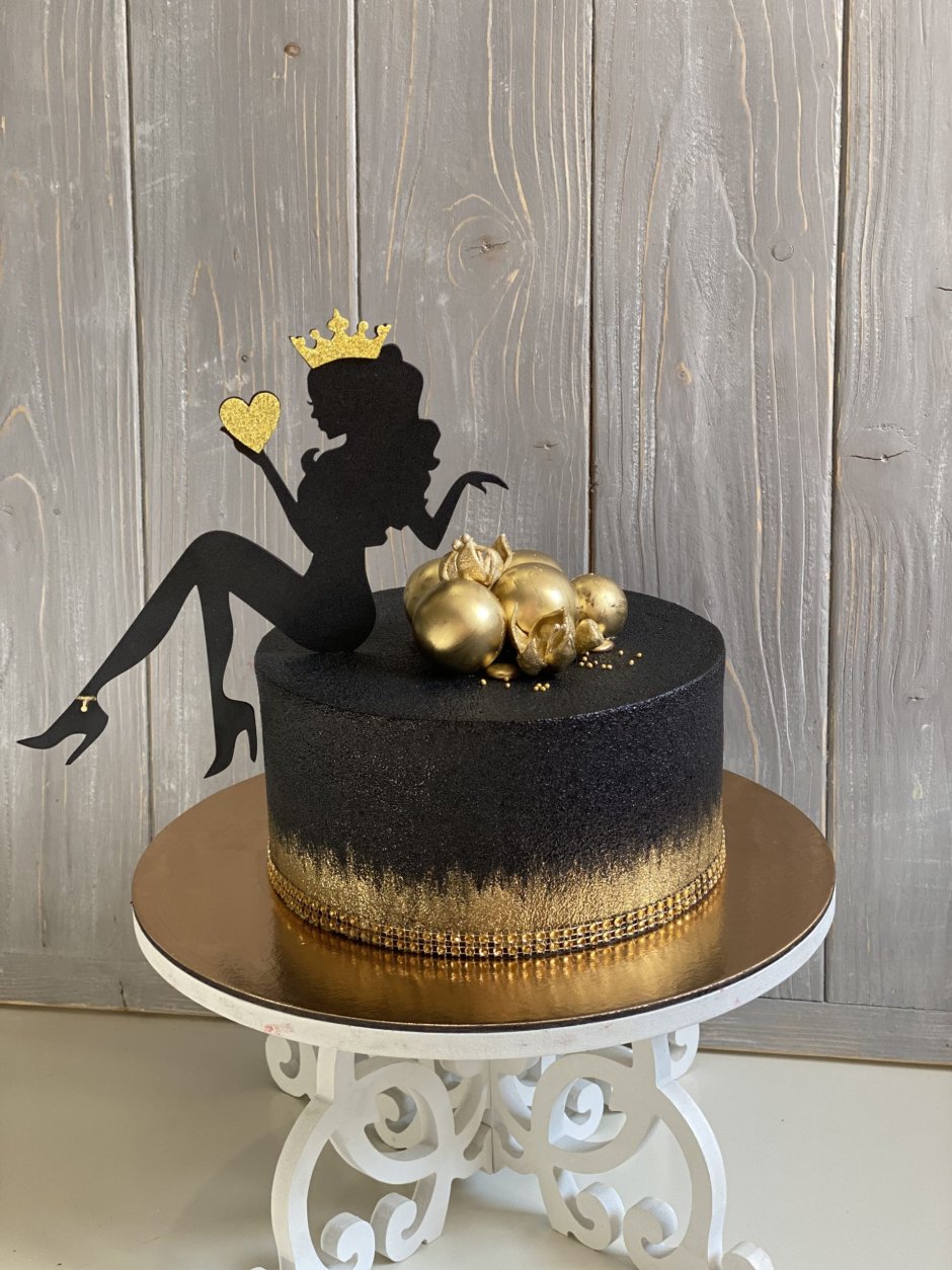 Черный торт с золотом мужской