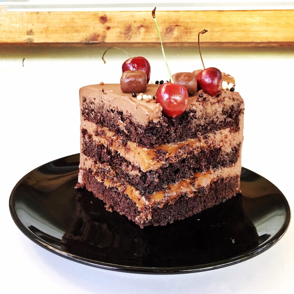 Шоколадно Карамельный торт разрез