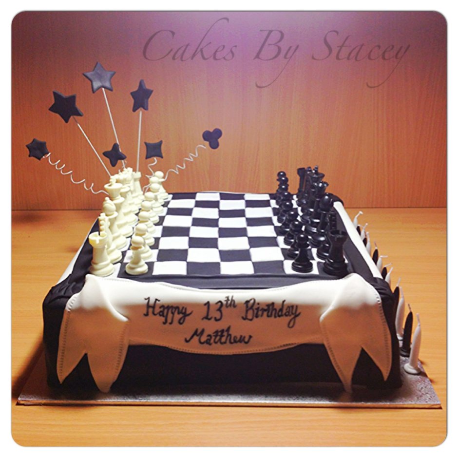 Торт шахматы из мастики