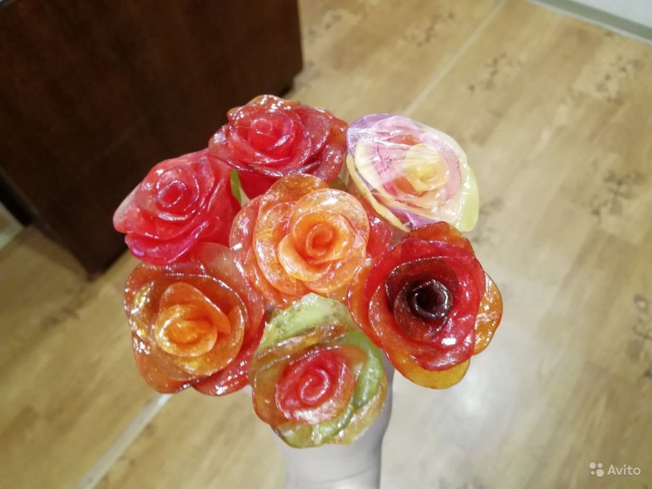 Цветы из карамели мастер класс