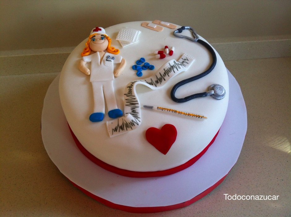 Оформление торта для медсестры