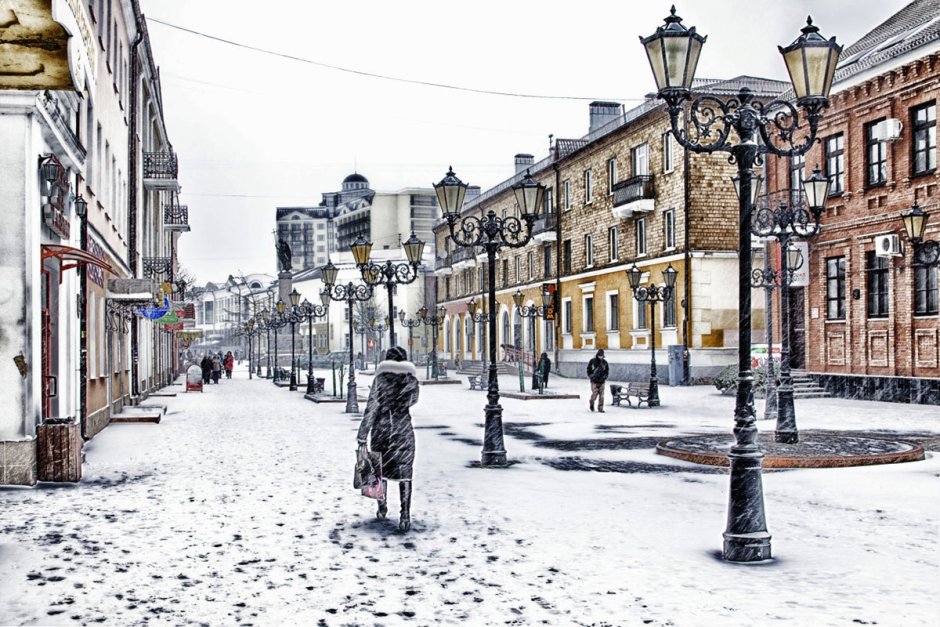 Гродно Советская улица зимой