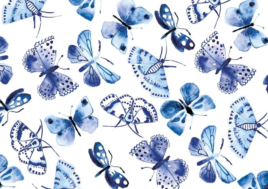 Голубые бабочки фотопечать