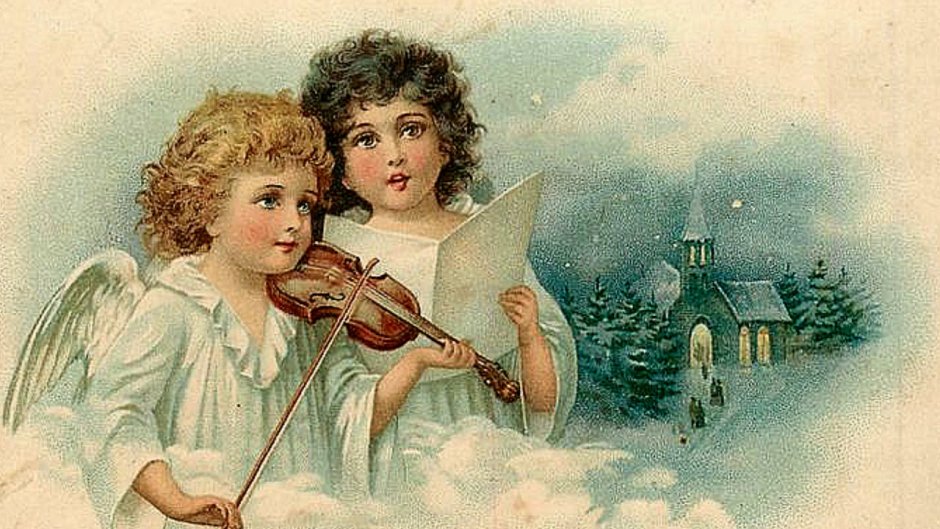 Старинные открытки с ангелами