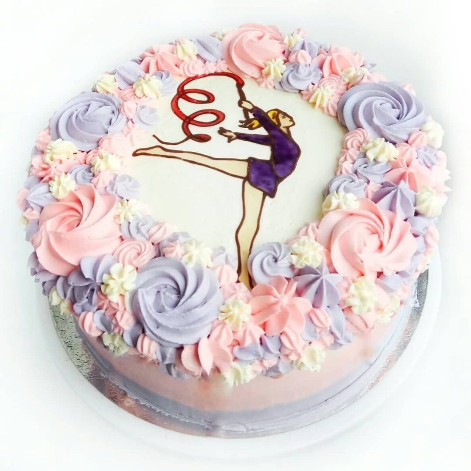 Торт с гимнасткой для девочки