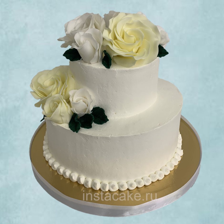 Торт букет белых роз
