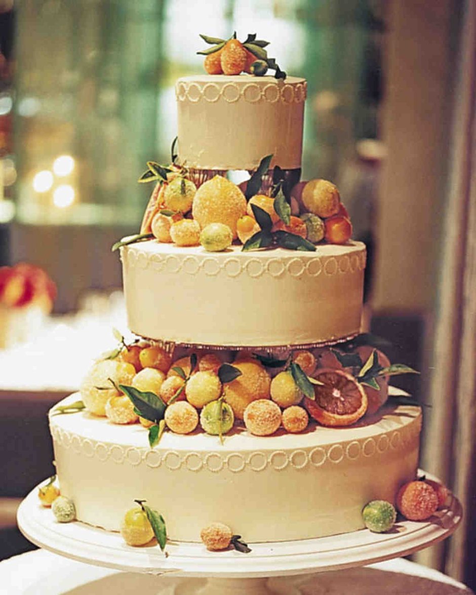 Фруктовый свадебный торт