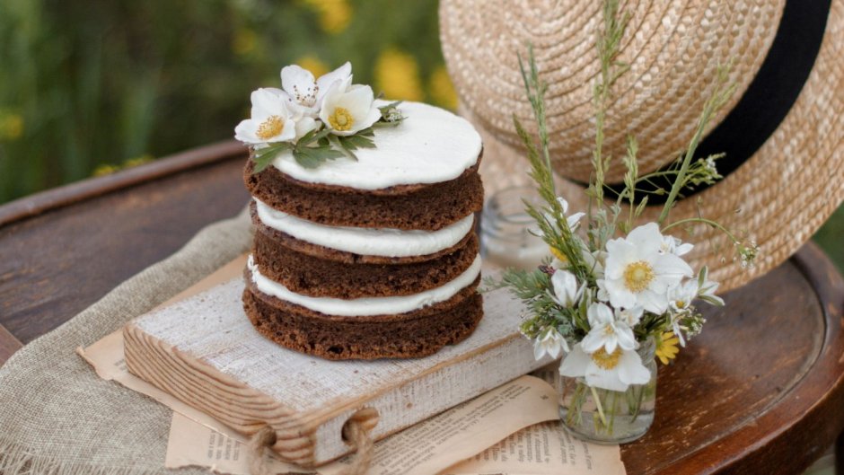 Шоколадно ванильный торт мраморный