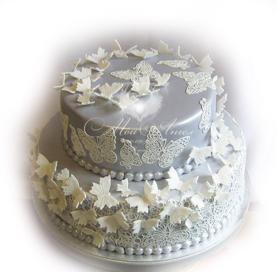 Торт на серебряную свадьбу красивый
