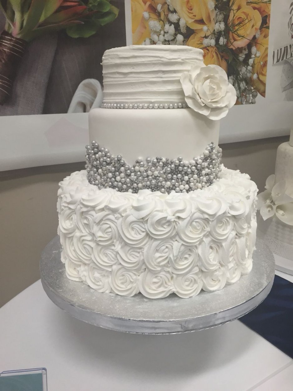 Торт на серебряную свадьбу фото кремовый
