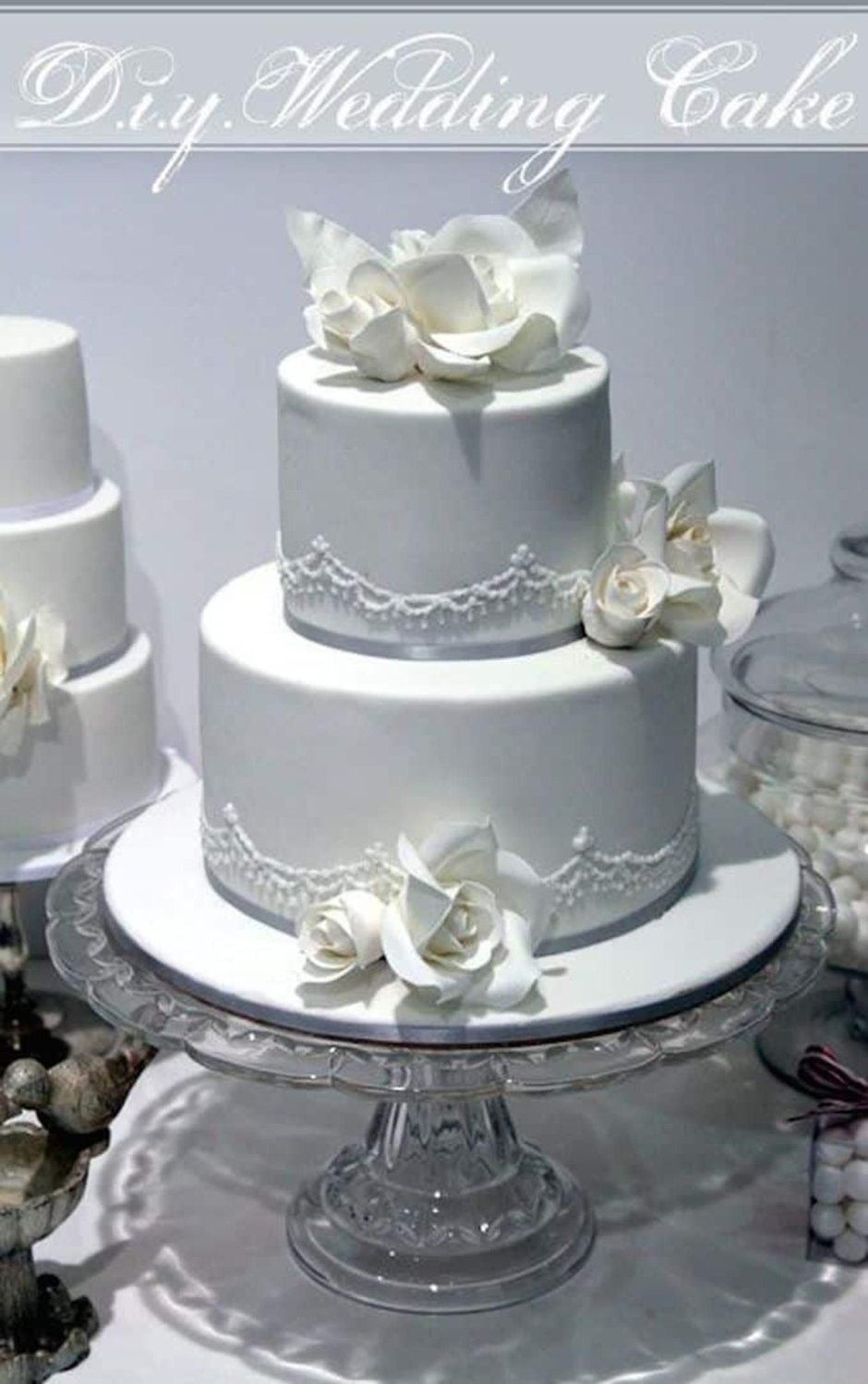 Торт двухъярусный на серебряную свадьбу