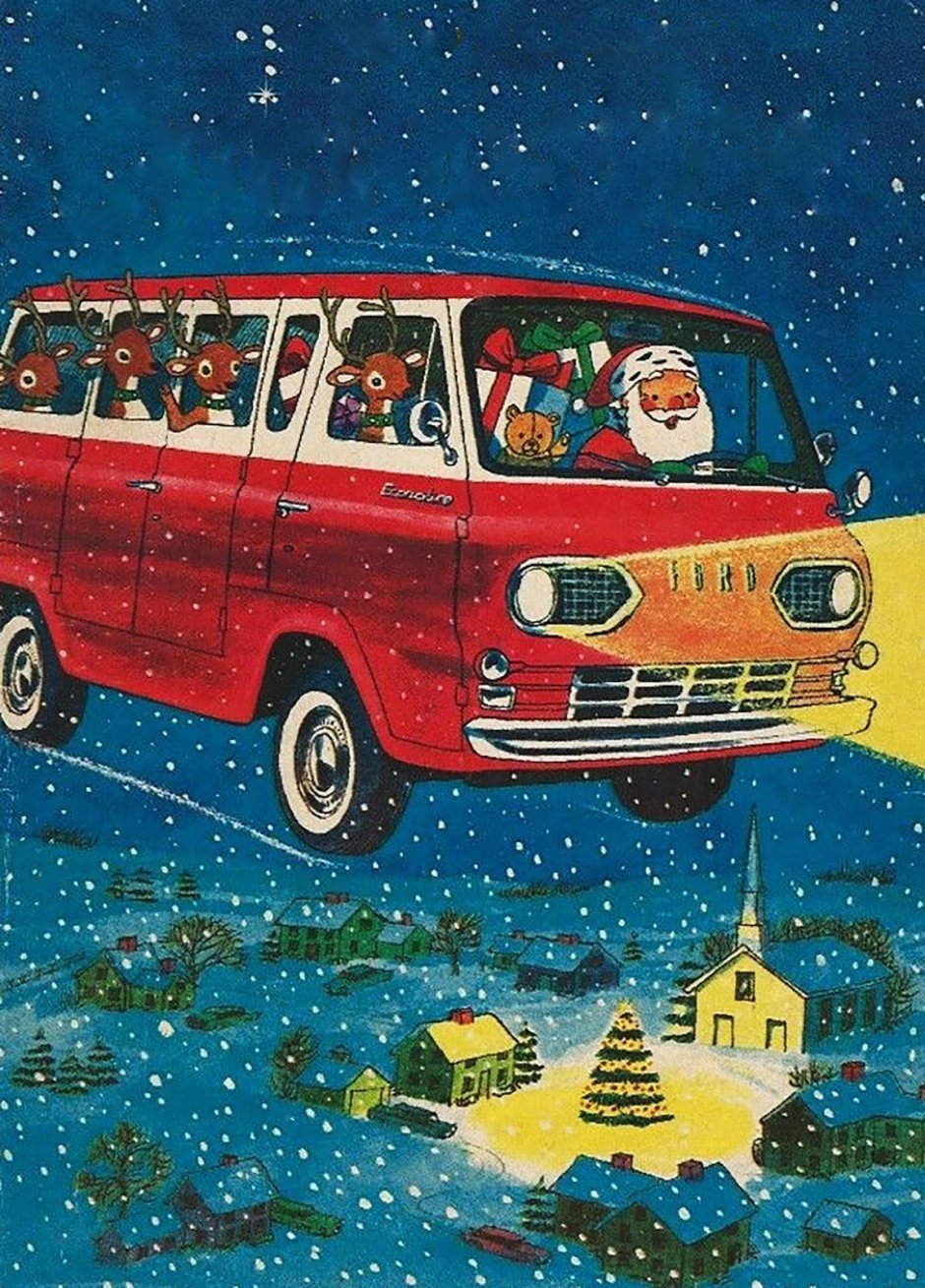Новогодний автобус иллюстрация
