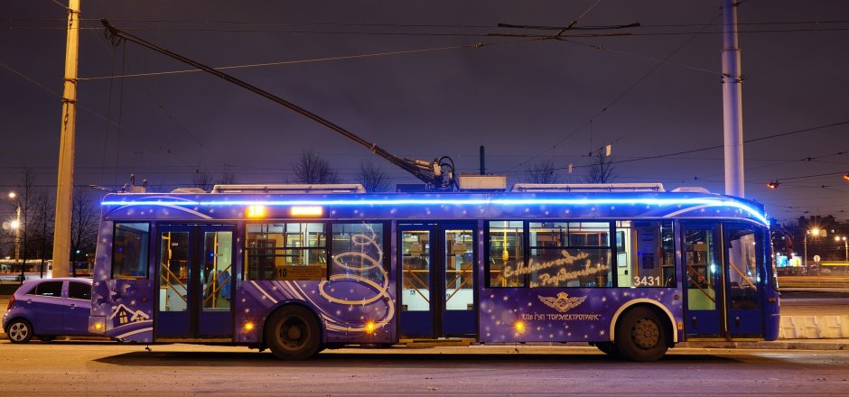Новогодний троллейбус Курск 2020