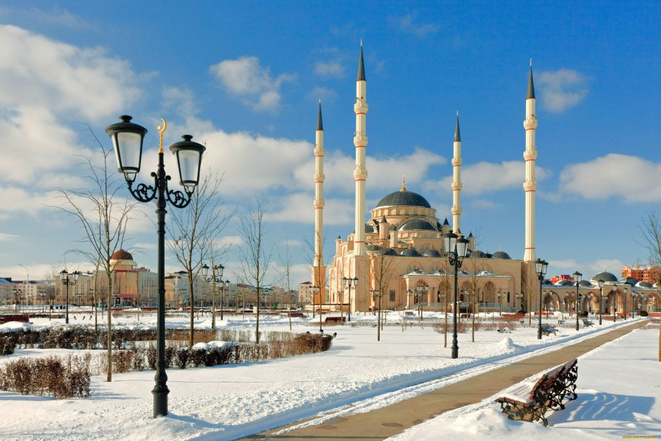 Мечеть сердце Чечни зима