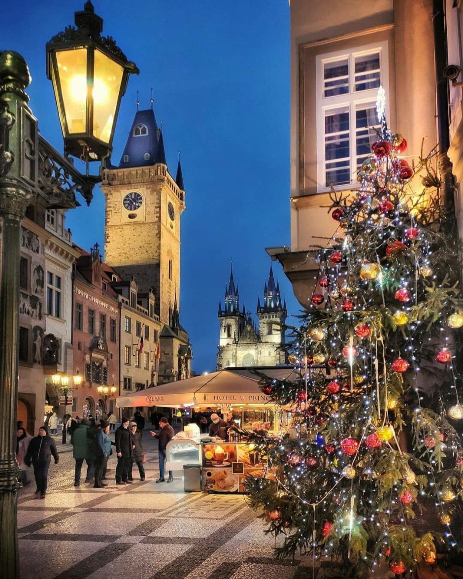 Прага в Рождество пара
