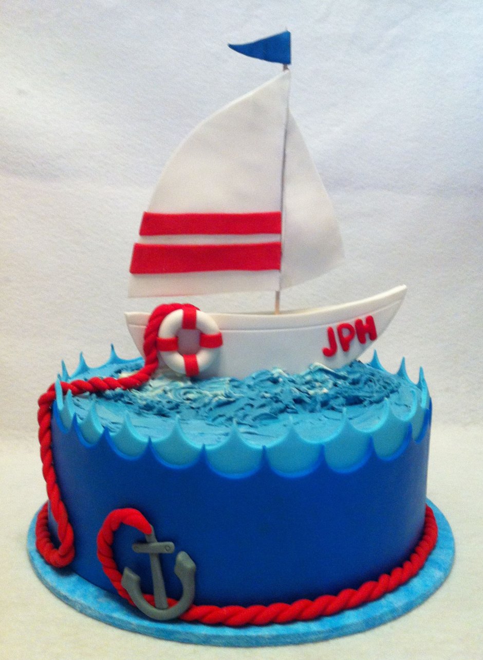 Мужской торт на морскую тематику